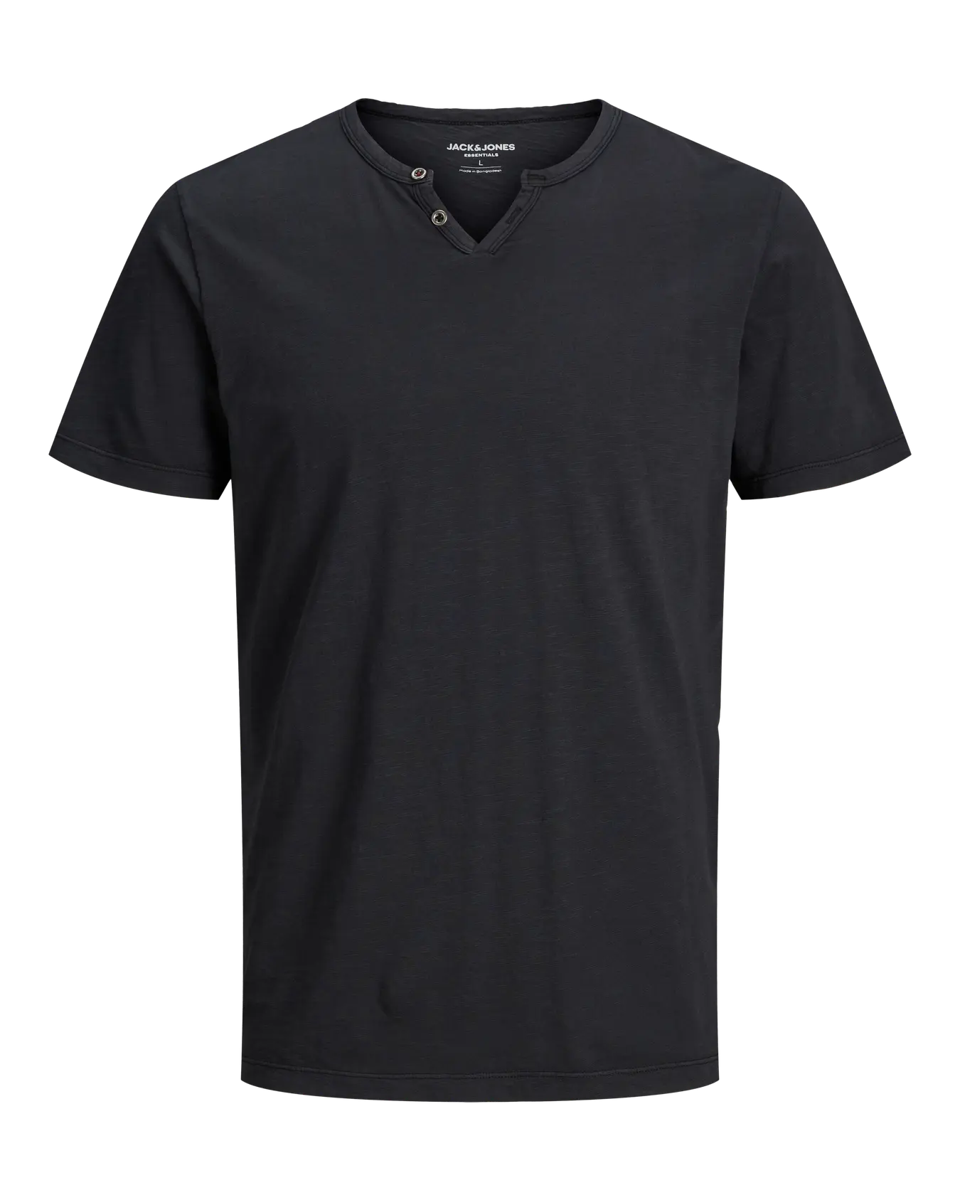 JJ SPLIT NECK TEE - BLACK