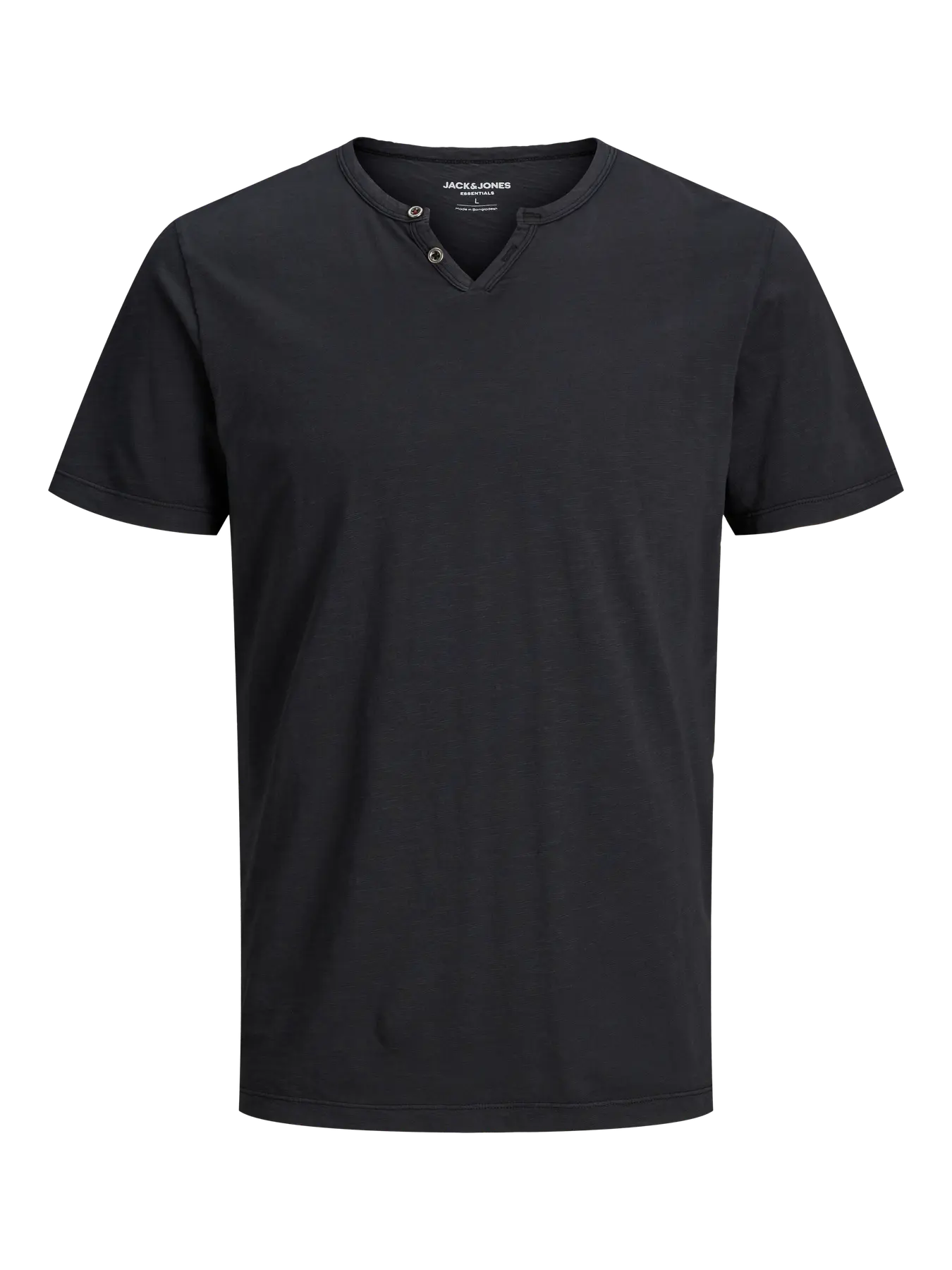 JJ SPLIT NECK TEE - BLACK