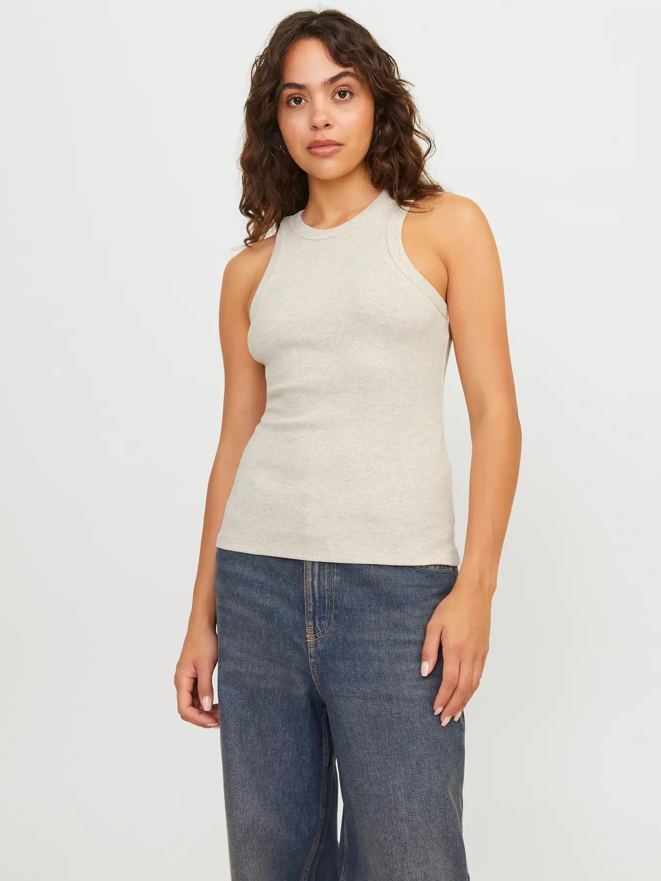 FOREST RIBBED TOP - OATMEAL - LAST SIZE XS