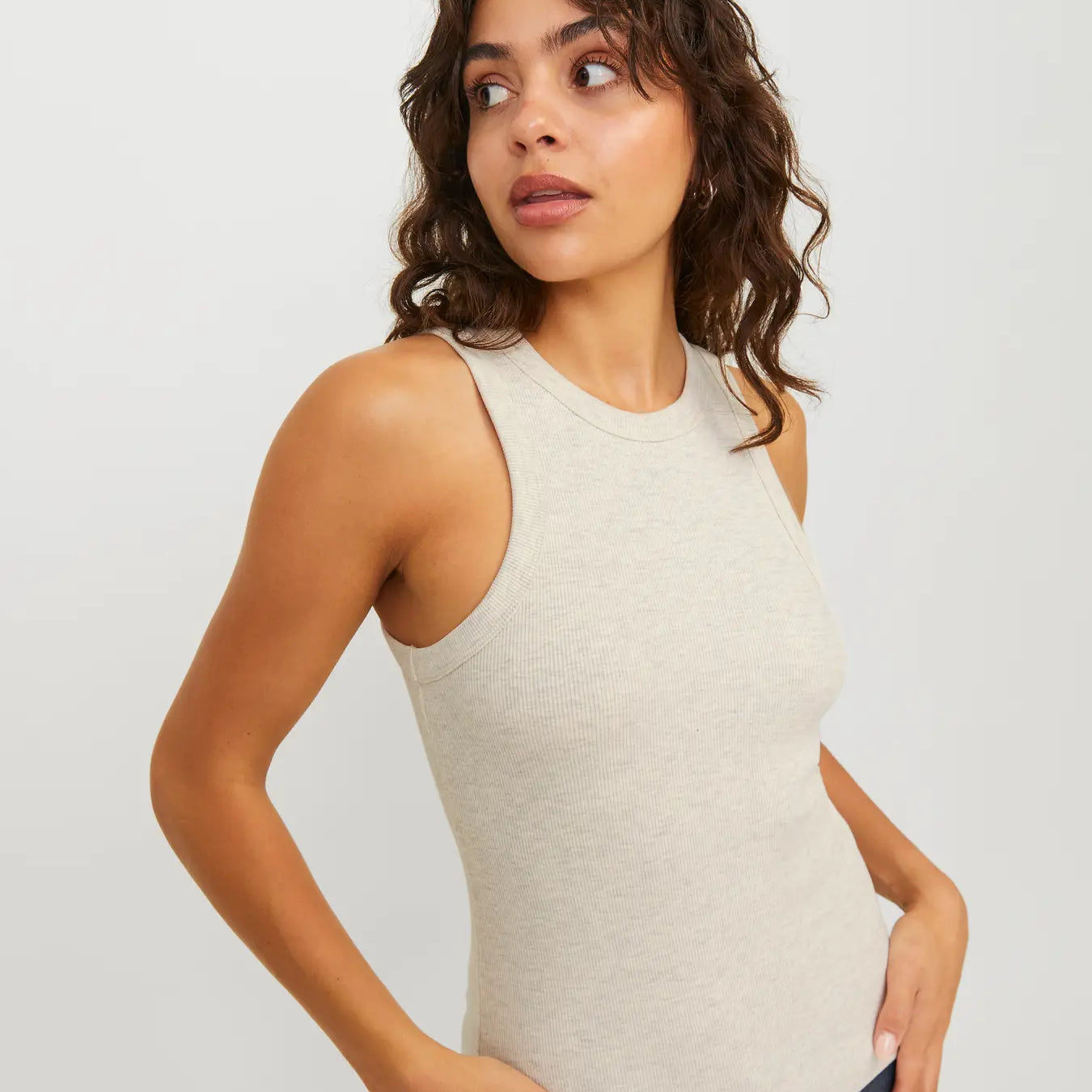 FOREST RIBBED TOP - OATMEAL - LAST SIZE XS