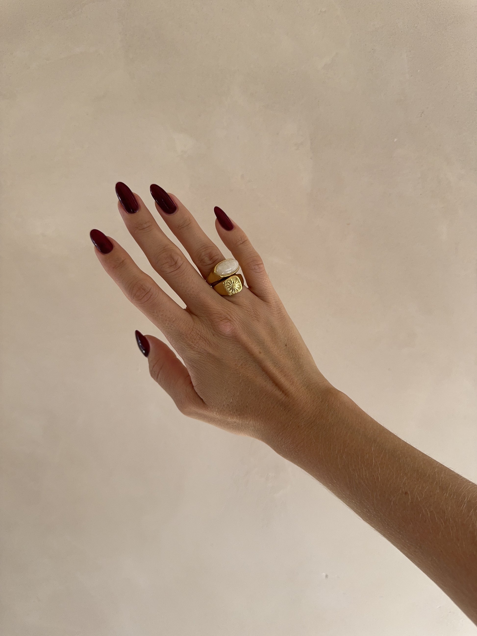 PILGRIM PRISM RECYCLED SIGNET RINGS 2-IN-1 SET - GOLD