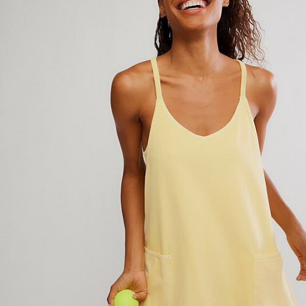 FREE PEOPLE HOT SHOT MINI DRESS - SUNLIT YELLOW