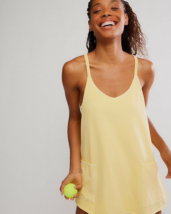 FREE PEOPLE HOT SHOT MINI DRESS - SUNLIT YELLOW