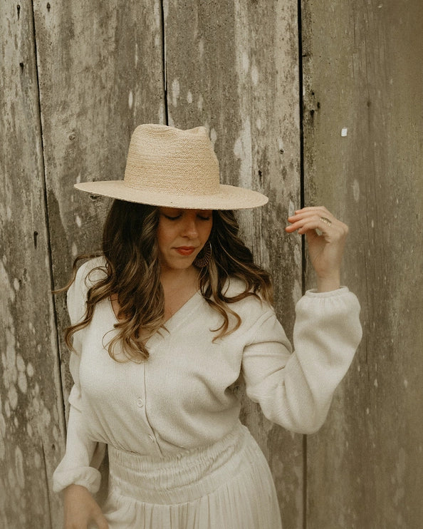 WEST VON ADDISON RAFFIA STRAW HAT - NATURAL CREAM