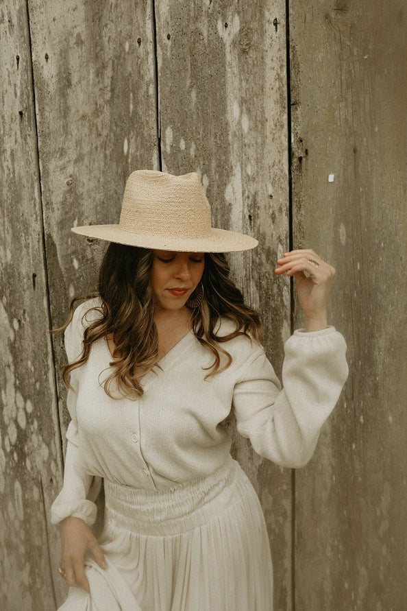 WEST VON ADDISON RAFFIA STRAW HAT - NATURAL CREAM