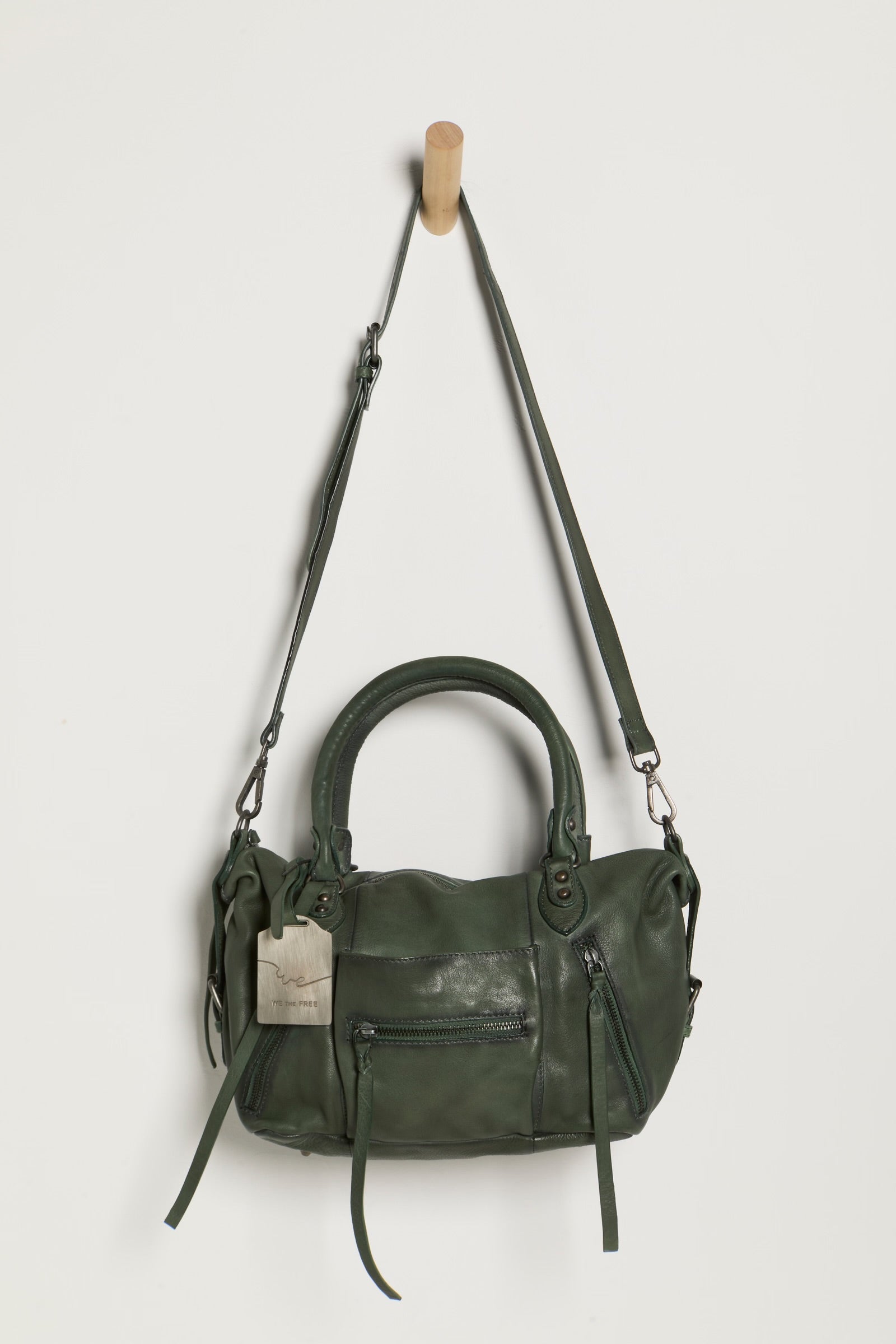 FREE PEOPLE BABY EMERSON LEATHER TOTE - SECRET SAGE