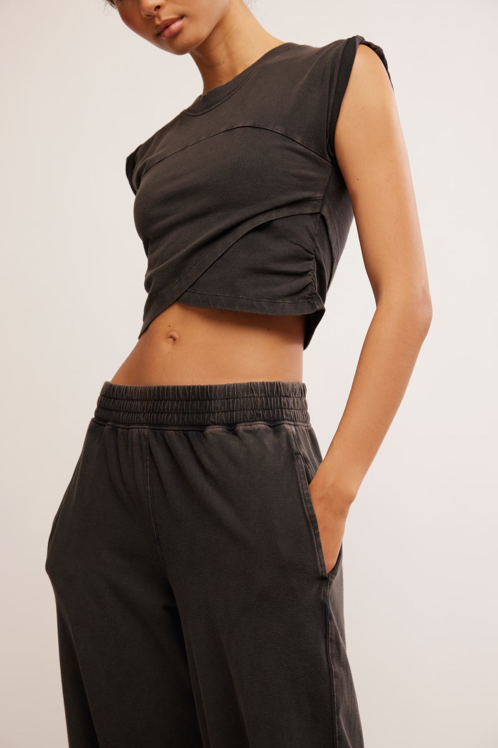 FREE PEOPLE HOT SHOT CROSSOVER SET - BLACK