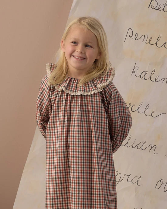 RYLEE + CRU GIRLS NIGHTGOWN - HOLIDAY GINGHAM