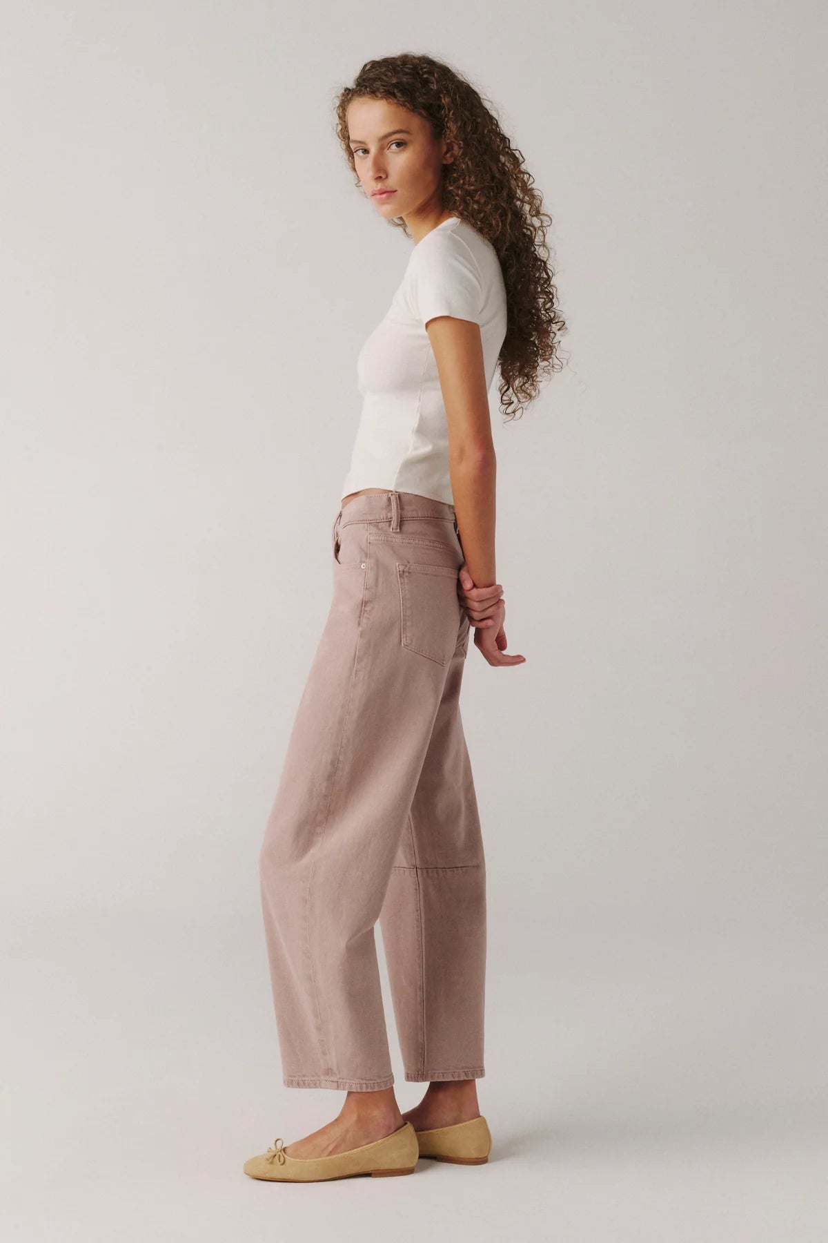 WARP + WEFT BNA BARREL JEANS - ROSEWOOD