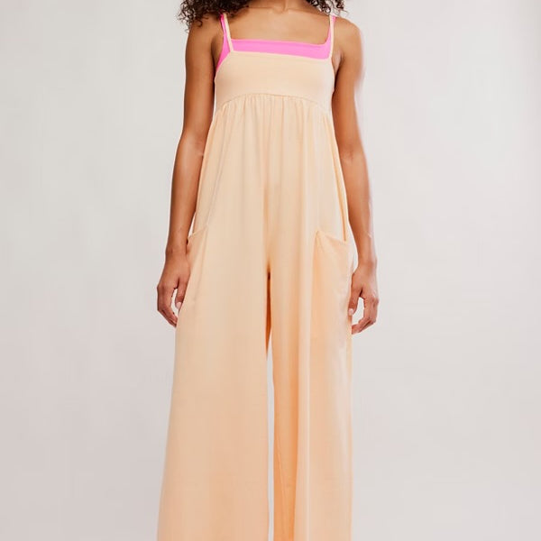 FREE PEOPLE HOT SHOT STRAPPY ONESIE - PINA COLADA