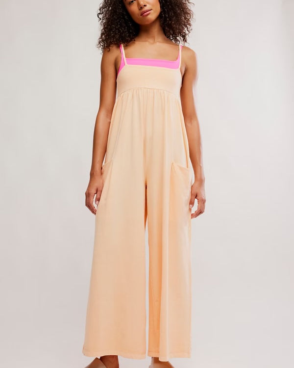 FREE PEOPLE HOT SHOT STRAPPY ONESIE - PINA COLADA