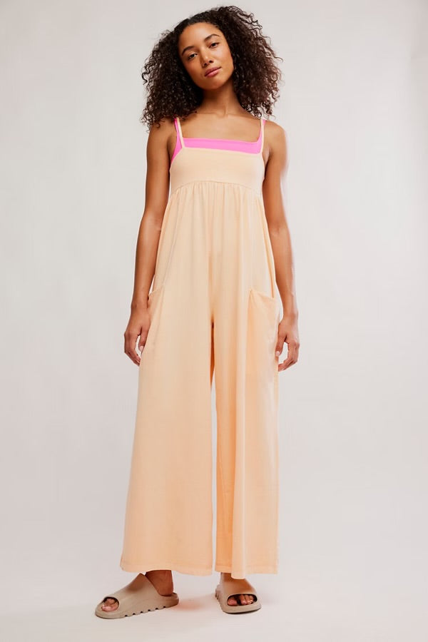 FREE PEOPLE HOT SHOT STRAPPY ONESIE - PINA COLADA