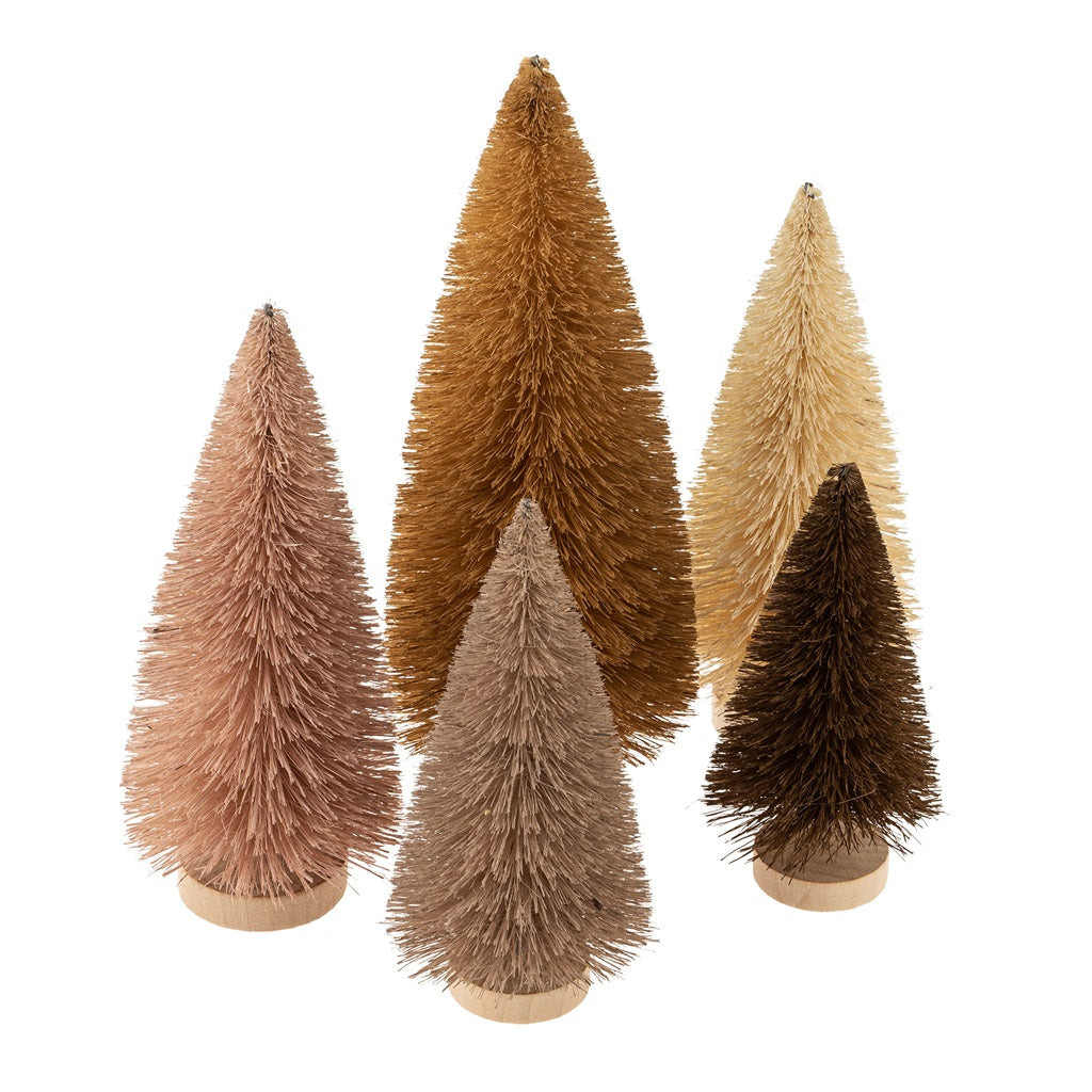 SISAL BOTTLE BRUSH TREES - SET OF 5