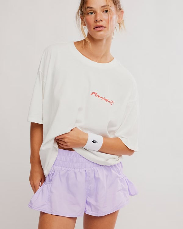 FREE PEOPLE LOGO TACKLE TEE W POCKET - WHITE
