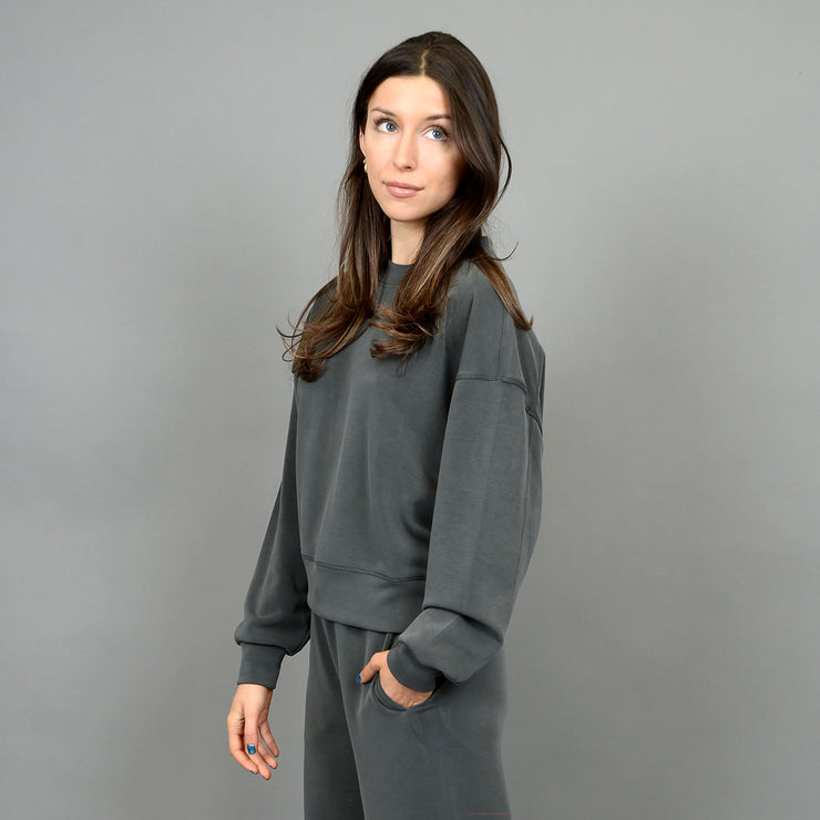 LUCIE SUPER SOFT MODAL PULLOVER - DRK IVY