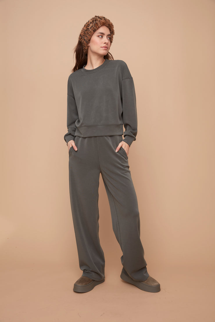 LUCIE SUPER SOFT MODAL PULLOVER - DRK IVY