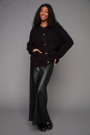 RAYLA LONG SLEEVED CARDIGAN - BLACK