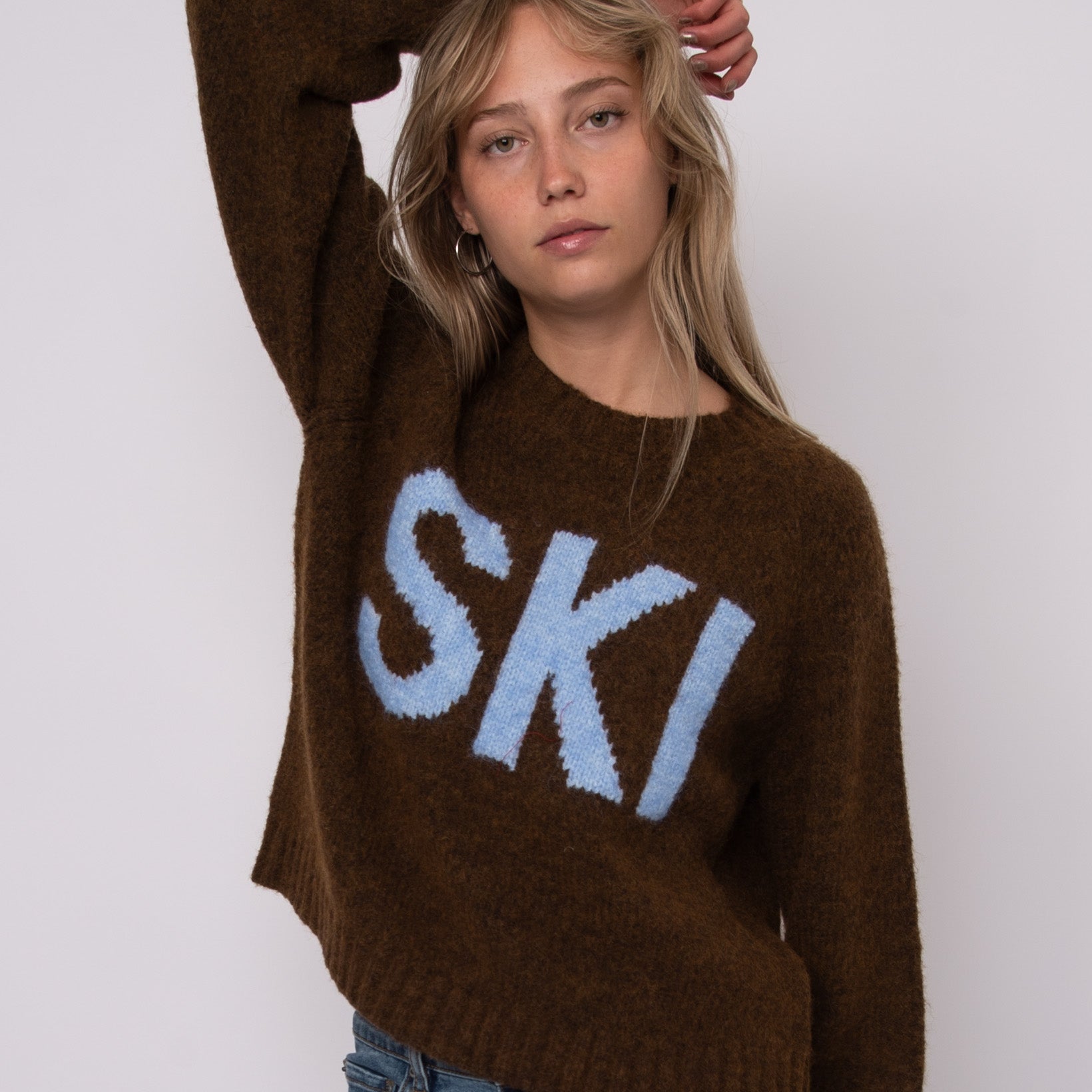 SKI KNIT SWEATER - MAHOGANY