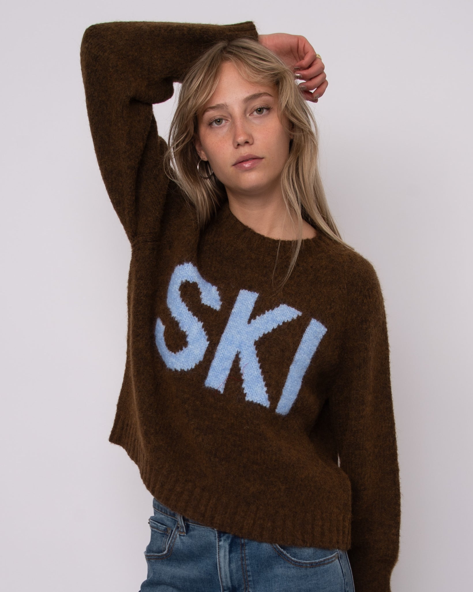 SKI KNIT SWEATER - MAHOGANY