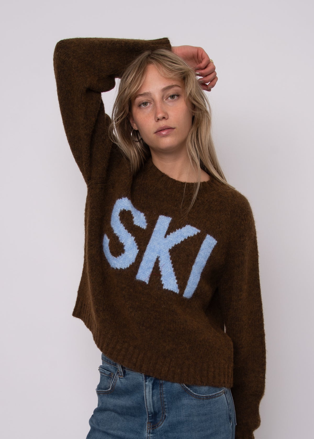 SKI KNIT SWEATER - MAHOGANY