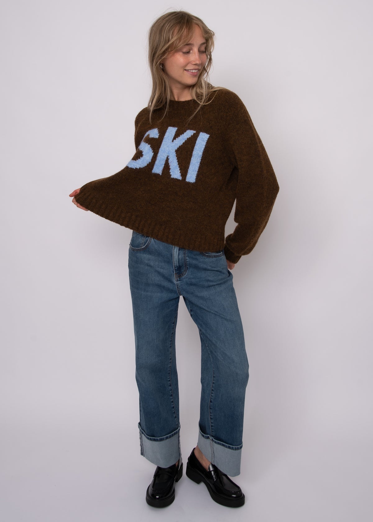 SKI KNIT SWEATER - MAHOGANY