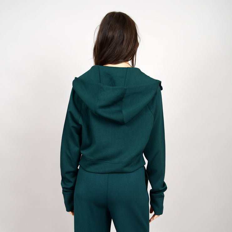 MAYA SUPER SOFT KNIT FULL ZIP HOODIE - JUNGLE GREEN