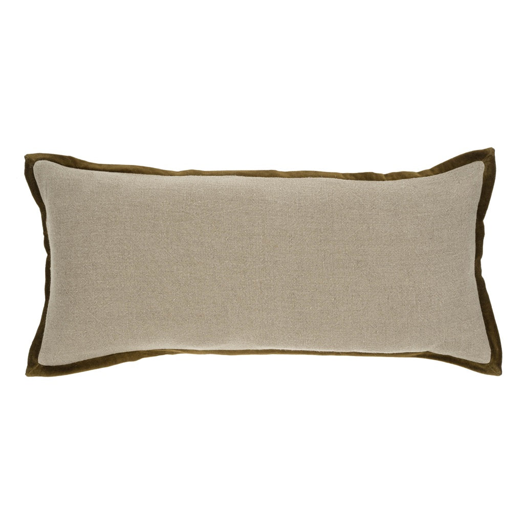 14 X 31 VELVET TRIM PILLOW - GREEN