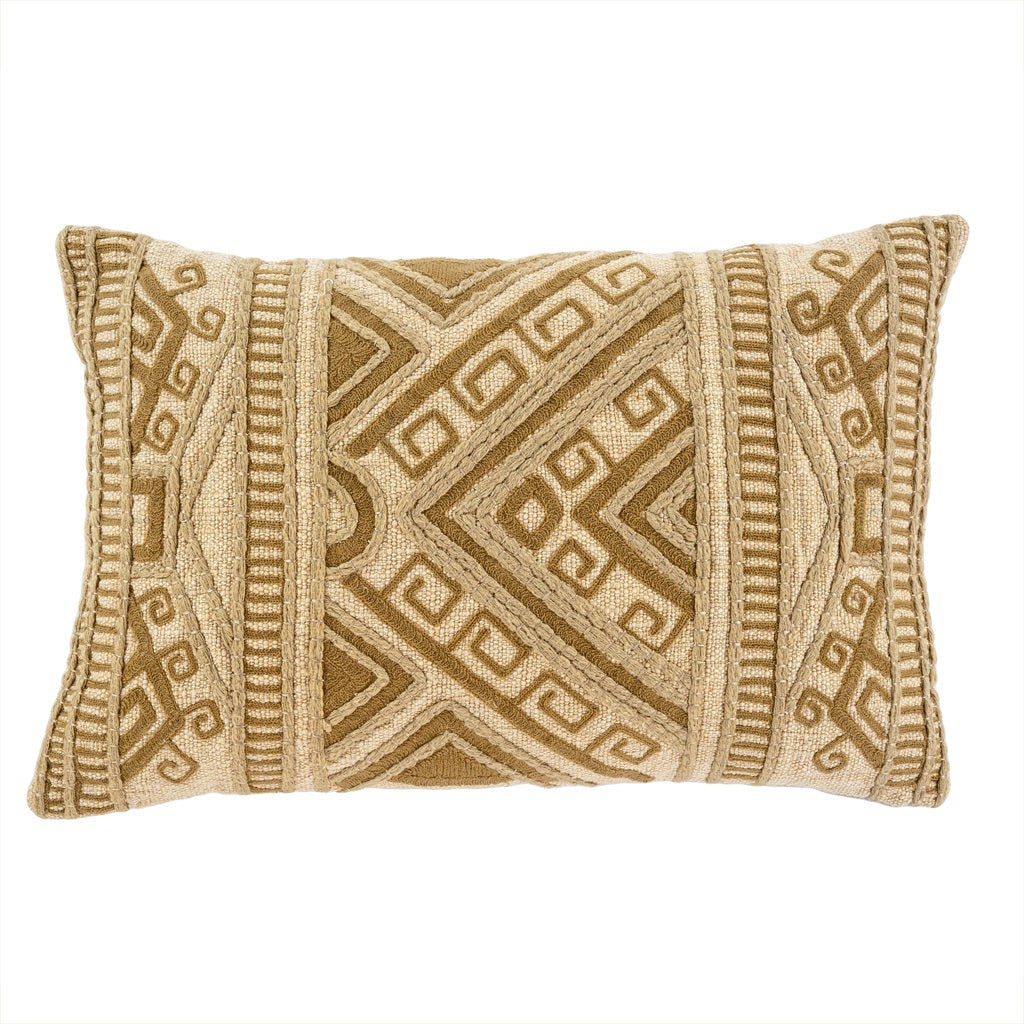 16 X 24 BOBOLI EMBROIDERED PILLOW - EARTH