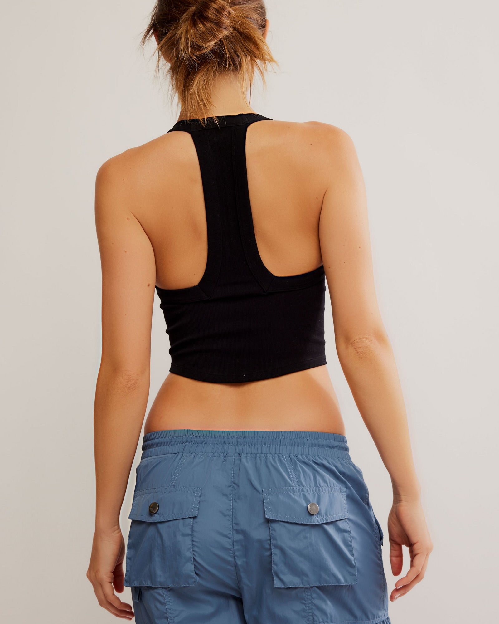FREE PEOPLE ALL CLEAR V NECK CAMI - BLACK