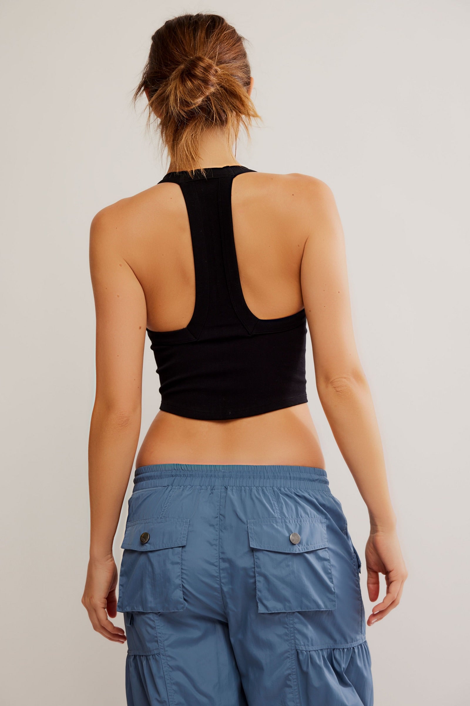 FREE PEOPLE ALL CLEAR V NECK CAMI - BLACK