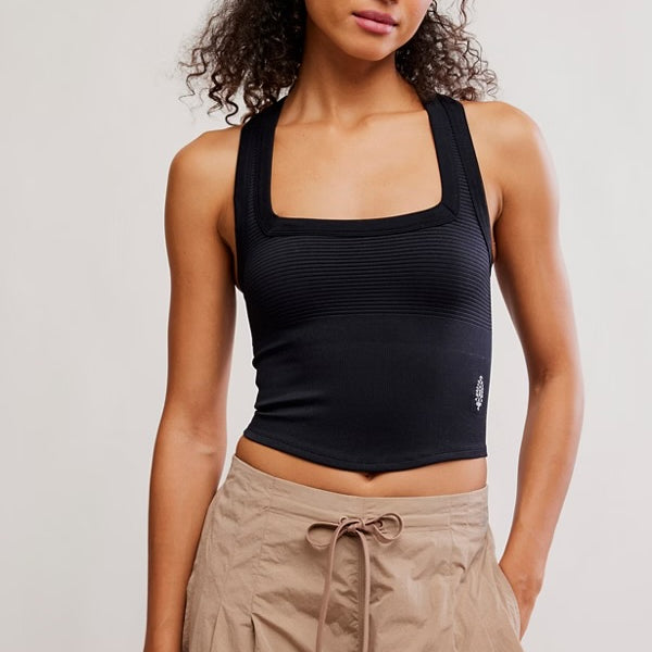 FREE PEOPLE FREE THROW NEW HEIGHTS CAMI - BLACK