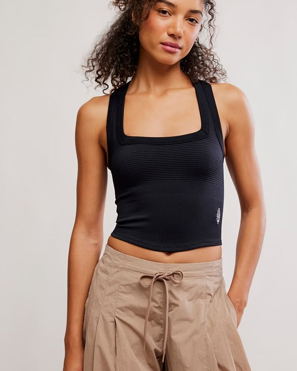 FREE PEOPLE FREE THROW NEW HEIGHTS CAMI - BLACK