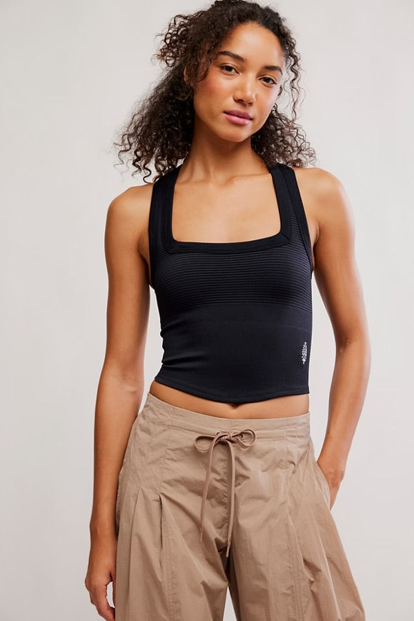 FREE PEOPLE FREE THROW NEW HEIGHTS CAMI - BLACK
