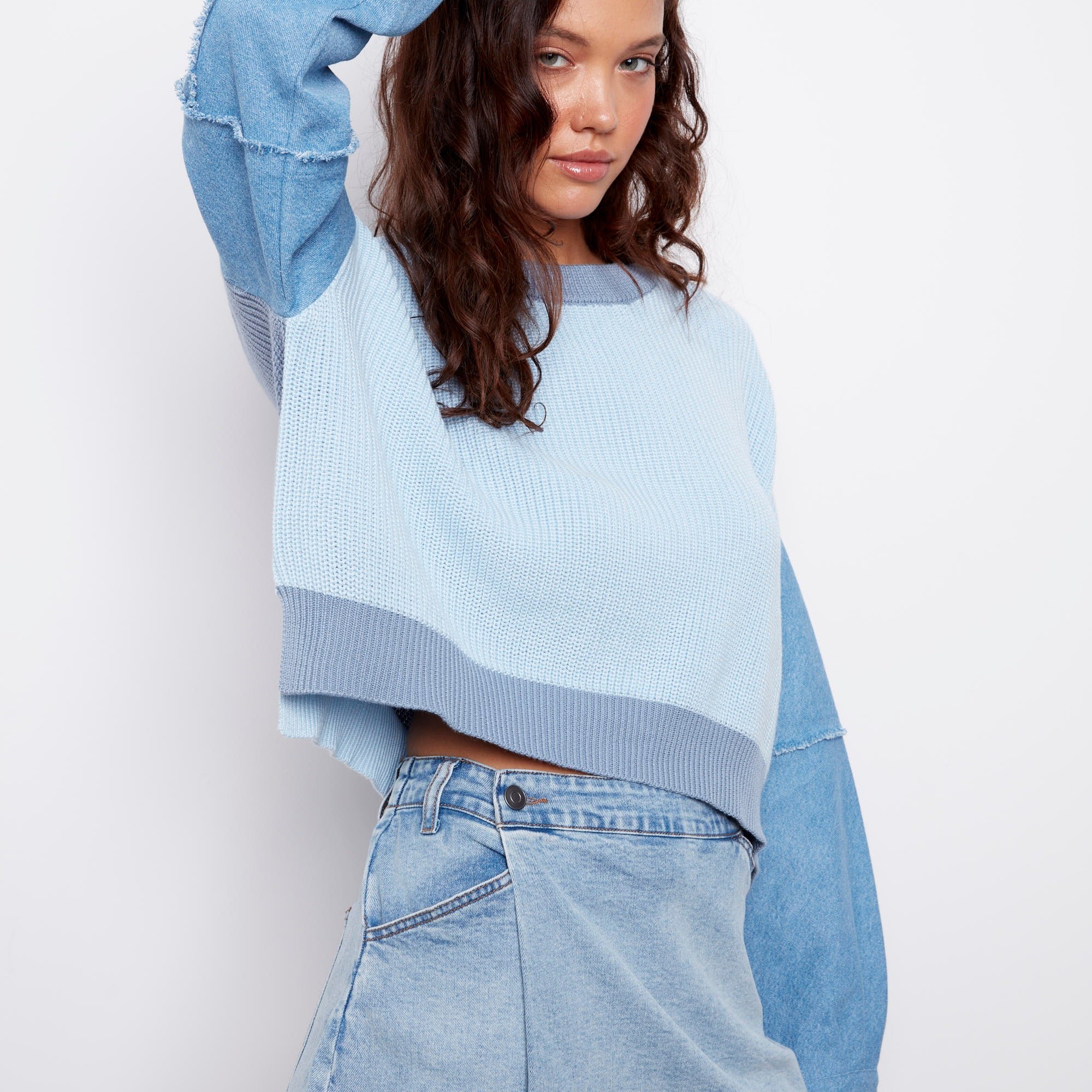 FIONA WRAP DENIM SKORT - LIGHT WASH