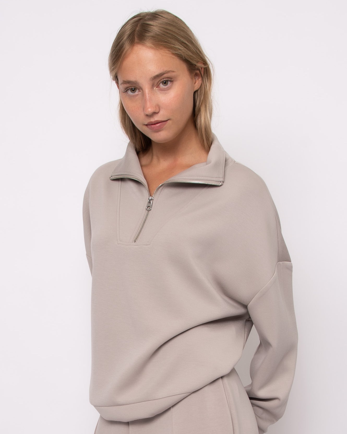 SEANNI SOFT KNIT HALF PULLOVER - BIRCH