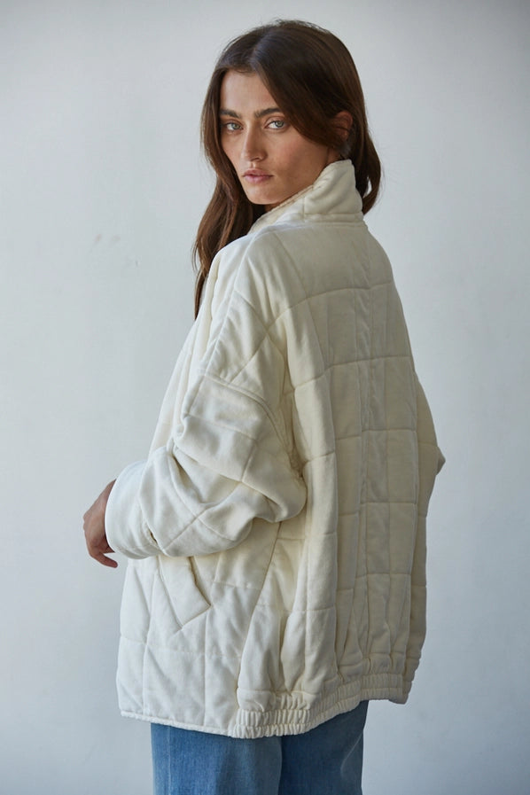 IT'S ALL GOOD QUILTED JACKET - CREAM