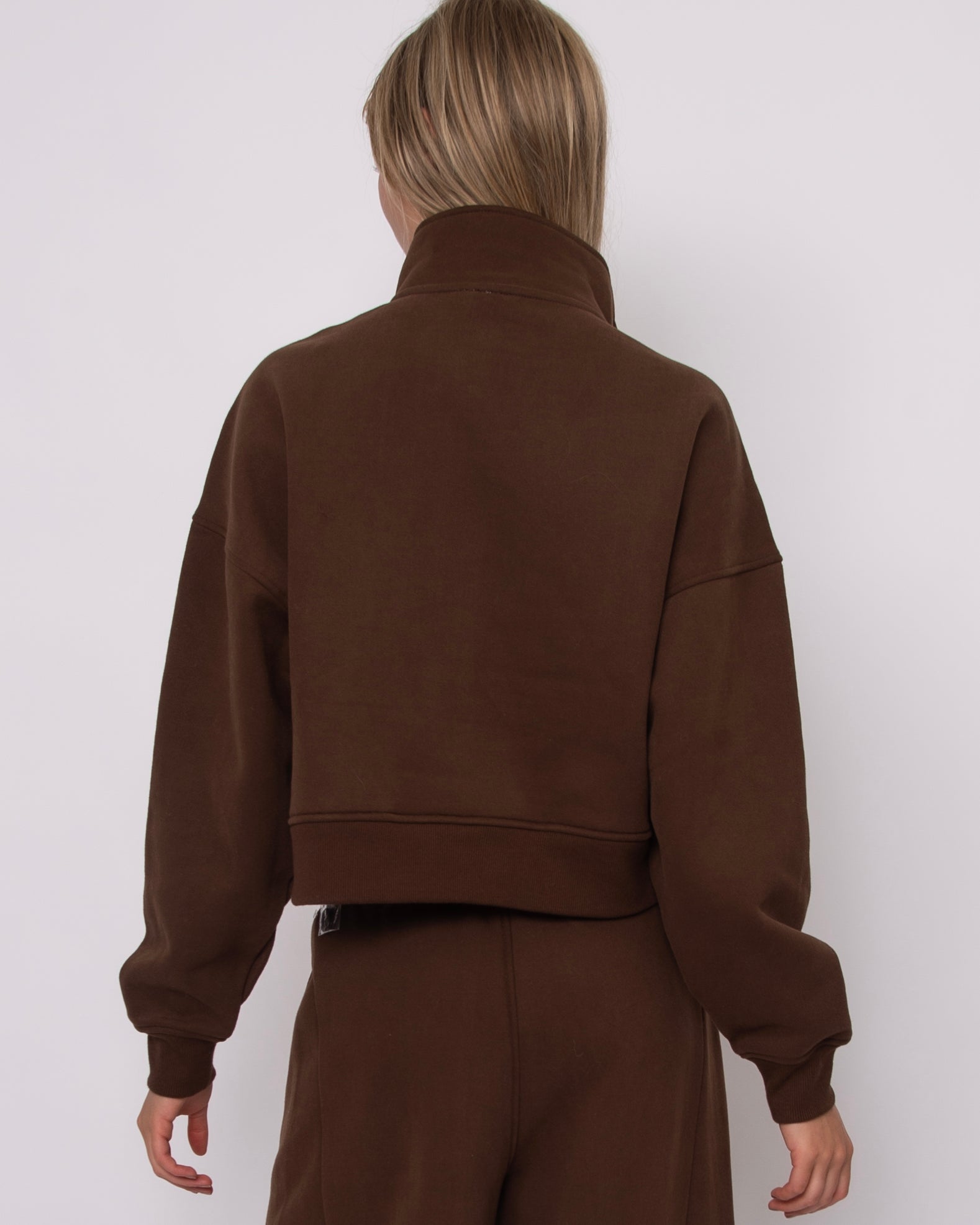 MALTA FLEECE MOCKNECK BUTTON PULLOVER - CHOCOLATE