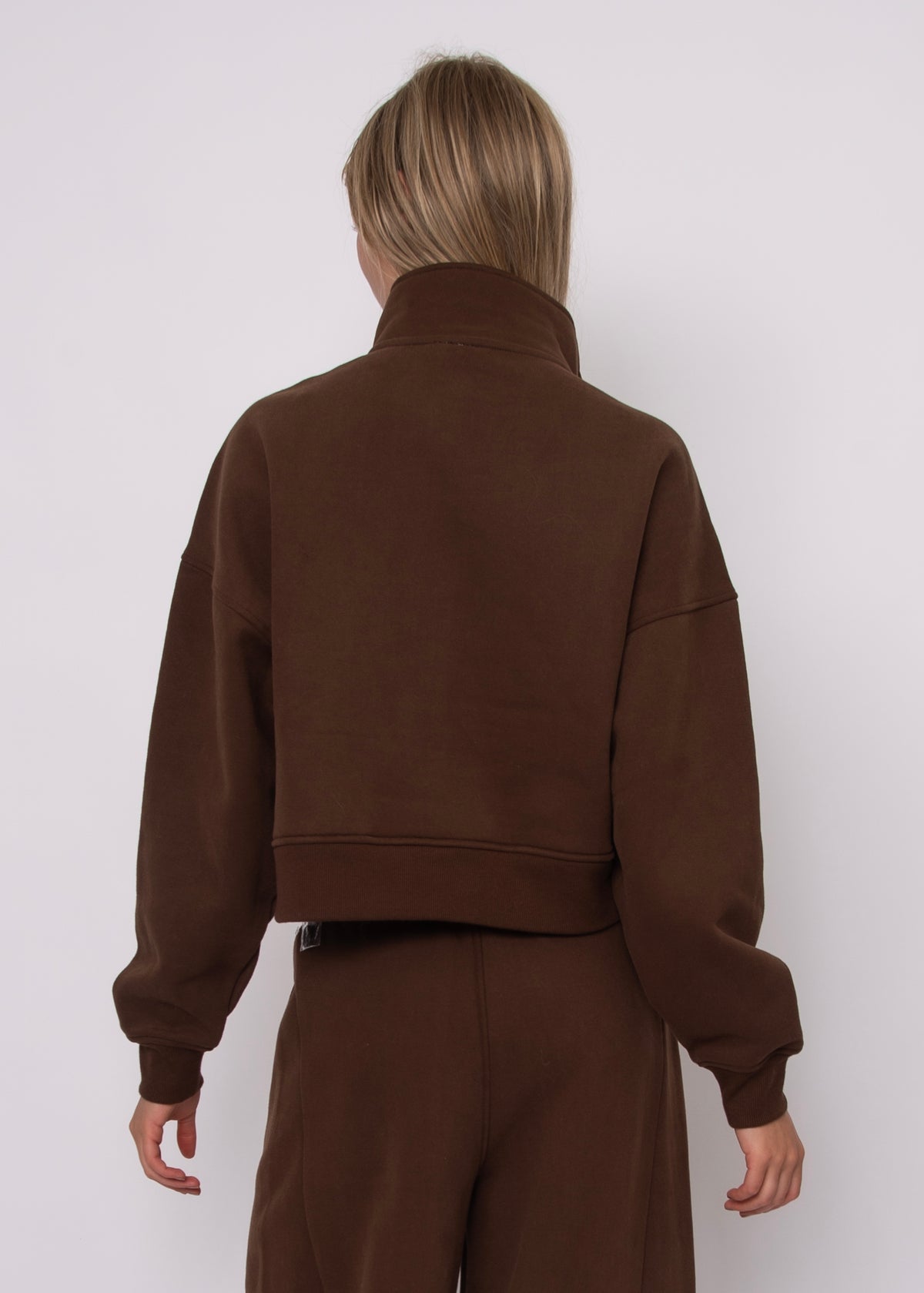 MALTA FLEECE MOCKNECK BUTTON PULLOVER - CHOCOLATE