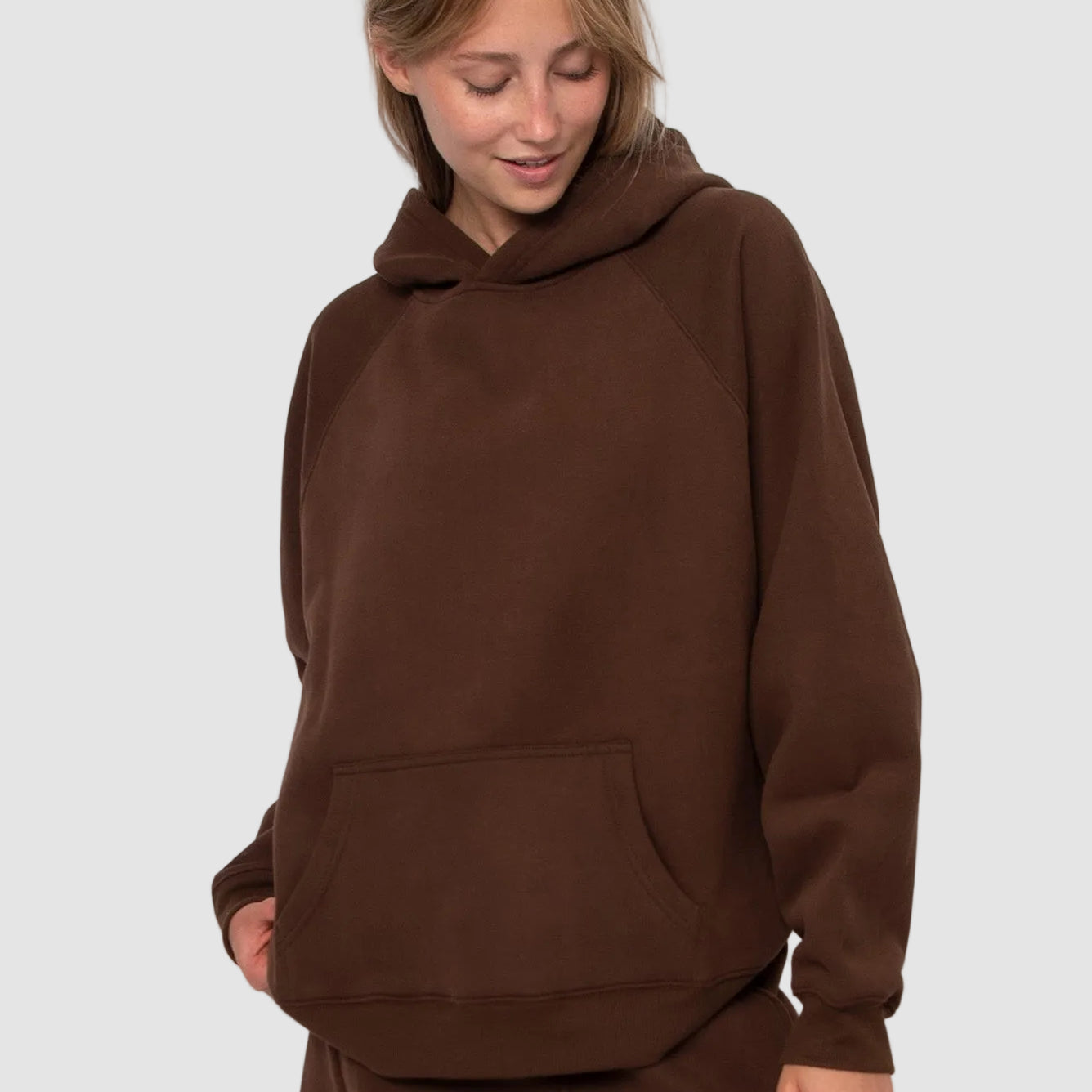 HILLA FLEECE HOODIE - CHOCOLATE