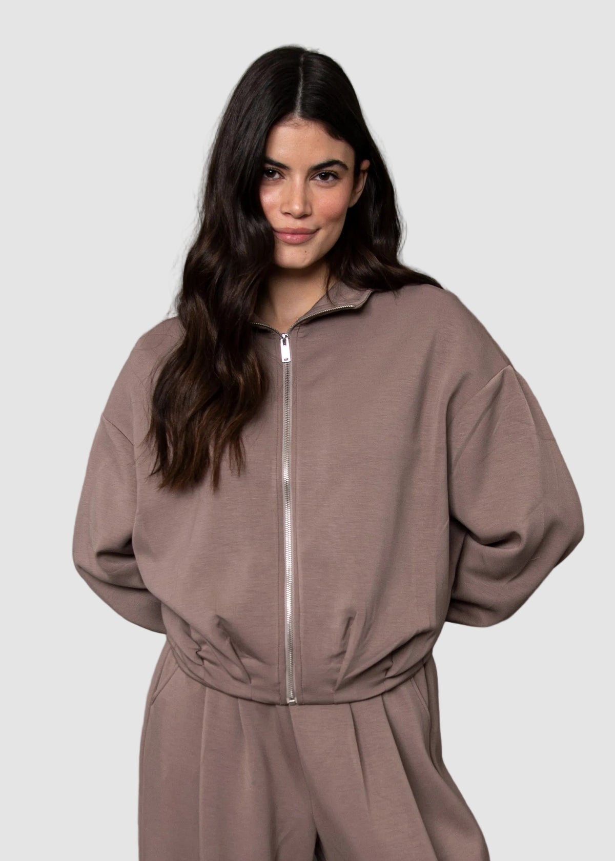 MIDORA SOFT KNIT FULL ZIP - MOON ROCK