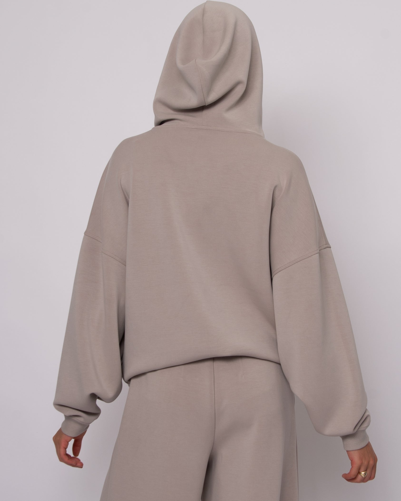 HALANA SOFT KNIT LS HOODIE - BIRCH