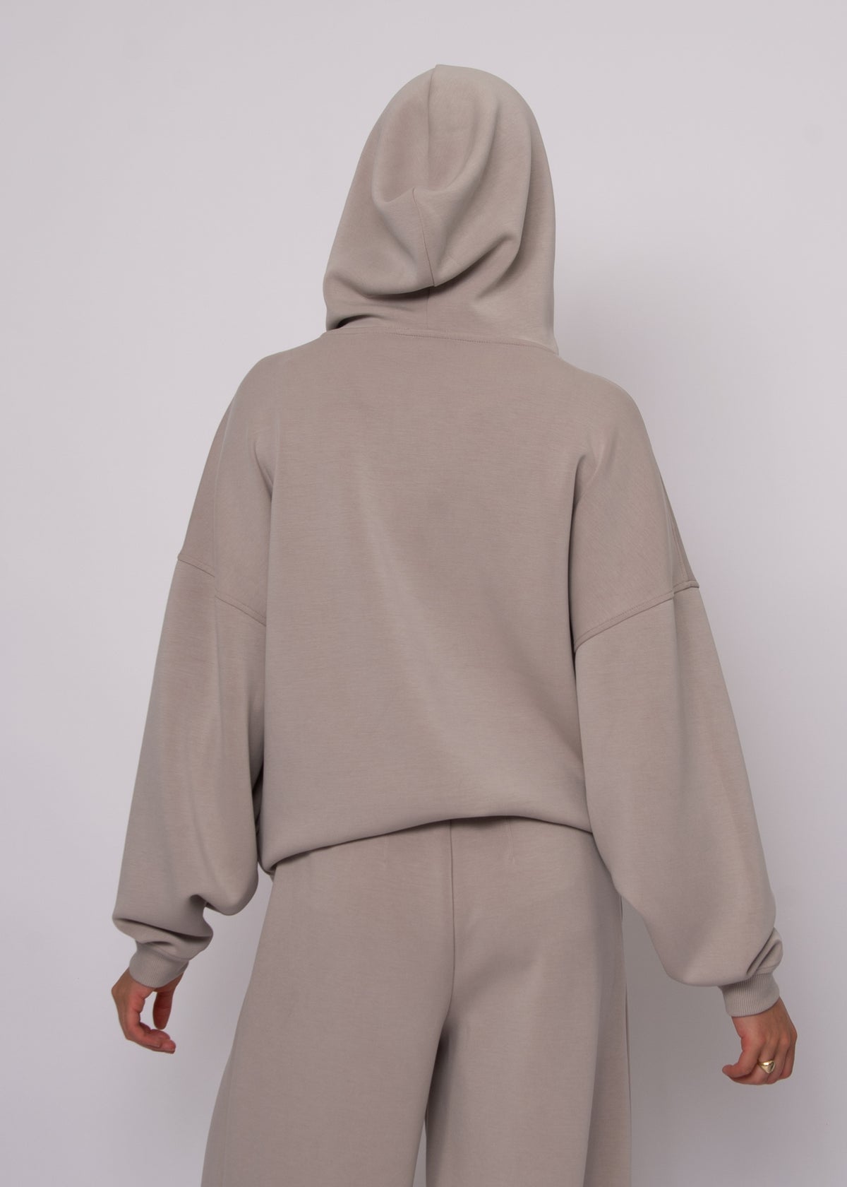 HALANA SOFT KNIT LS HOODIE - BIRCH