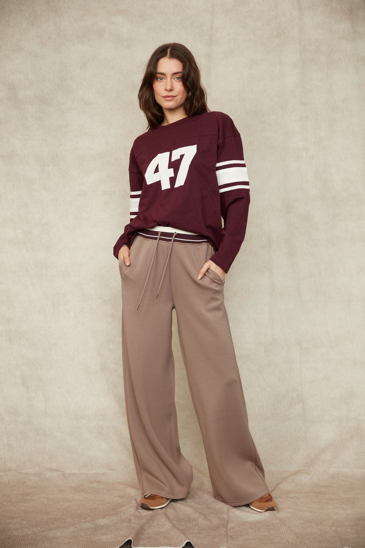 ERIKA ATHLETIC SOFT KNIT PULL ON PANT - MOON ROCK