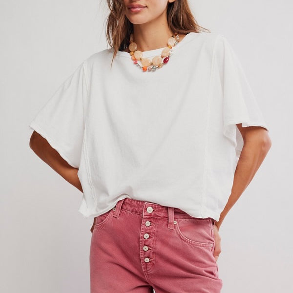 FREE PEOPLE NEXT LEVEL TEE - CLEAN IVORY