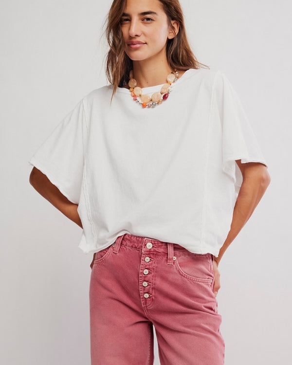 FREE PEOPLE NEXT LEVEL TEE - CLEAN IVORY