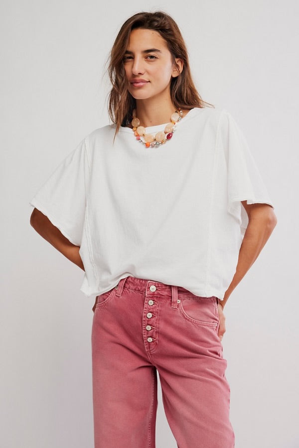 FREE PEOPLE NEXT LEVEL TEE - CLEAN IVORY