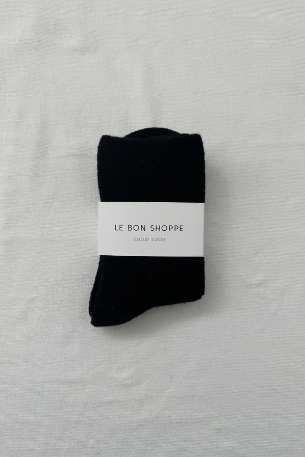 LE BON SHOPPE CLOUD SOCKS - JET BLACK