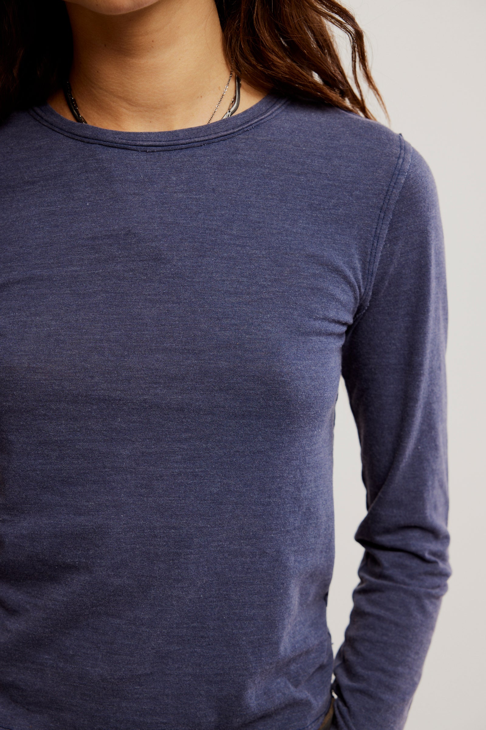 FREE PEOPLE NOVA TEE LS - PEACOAT