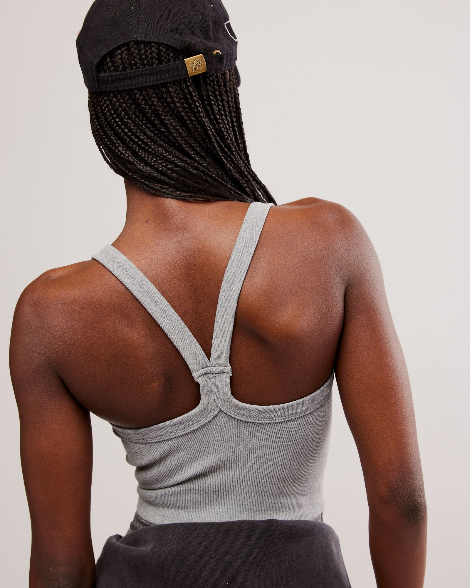 FREE PEOPLE ALL CLEAR SOLID CAMI - HEATHER GREY