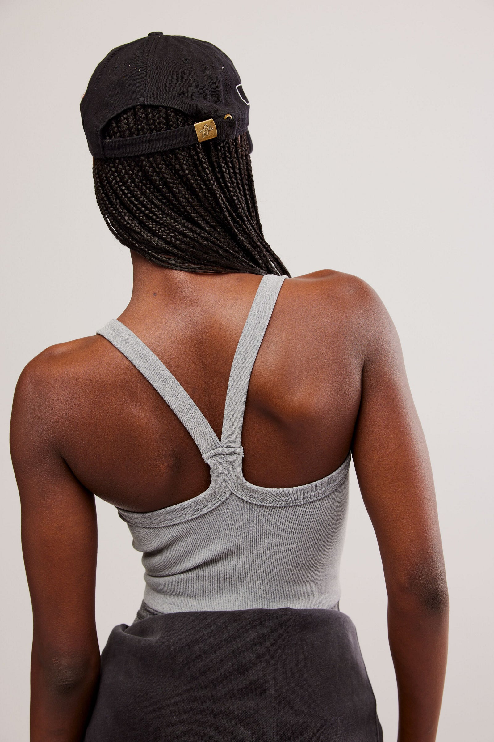 FREE PEOPLE ALL CLEAR SOLID CAMI - HEATHER GREY